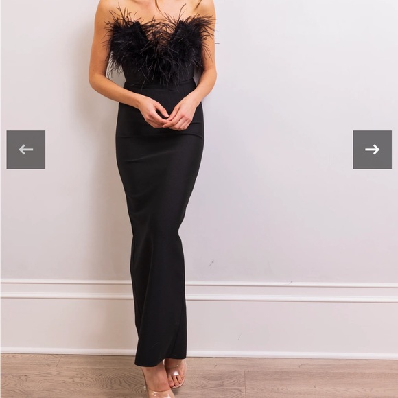 Lisa Marée Art of Silence Feathered Maxi Dress - Picture 4 of 10